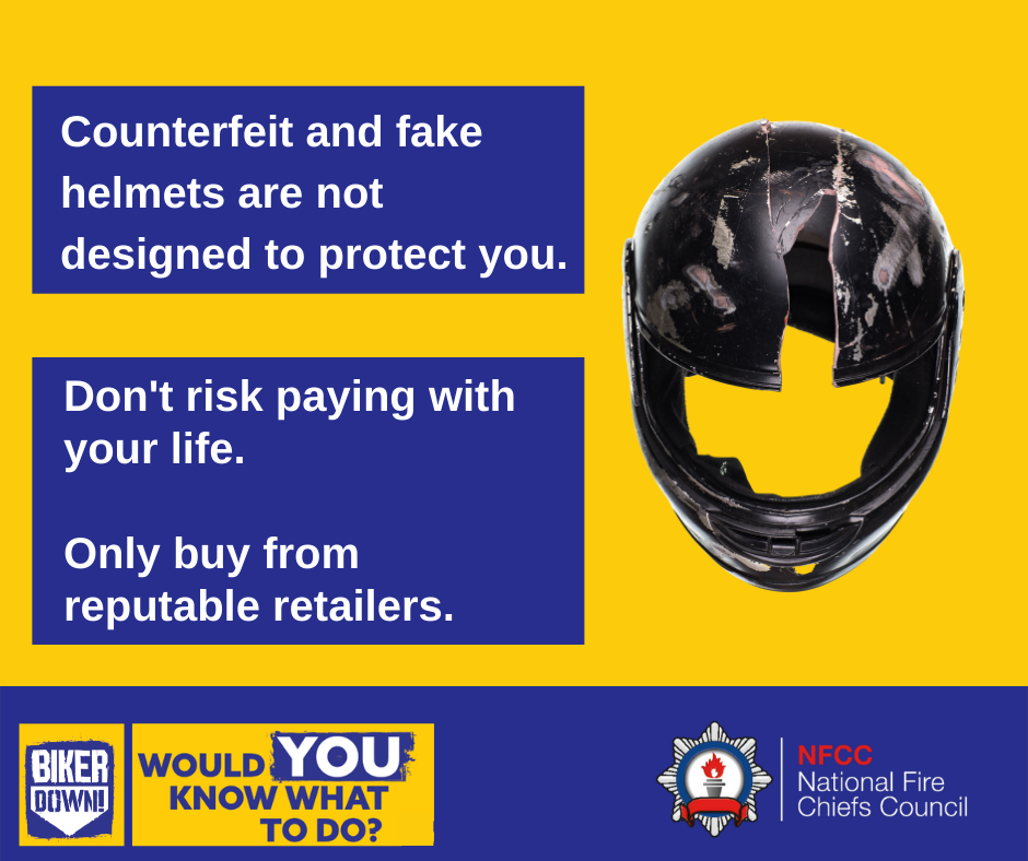 Counterfeit & Fake Helmets are not designed to protect you. Don't risk paying with your life. Only buy from reputable retailers.