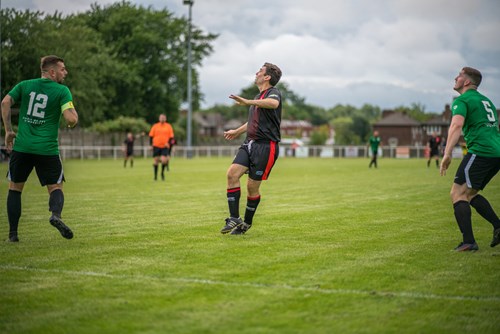 Andy Burnham plays for GMFRS football team vs Grenfell Athletic