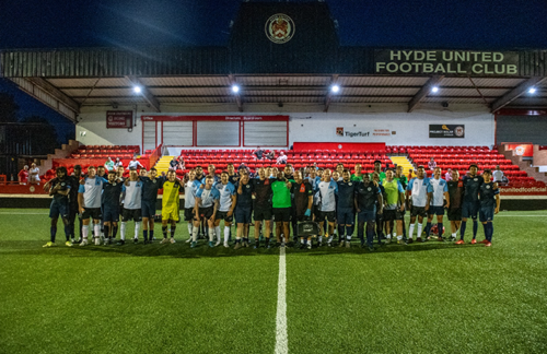 Both teams in a photo