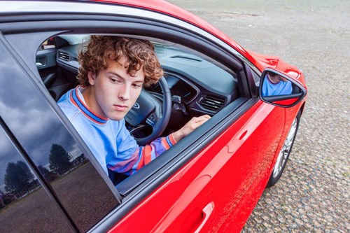 Young Driver demonstrating Dutch Reach