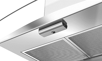 Sensor mounted on the underside of an extraction fan
