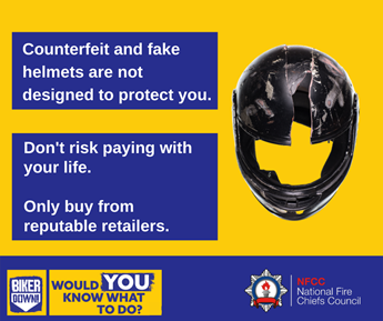 Counterfeit & Fake Helmets are not designed to protect you. Don't risk paying with your life. Only buy from reputable retailers.