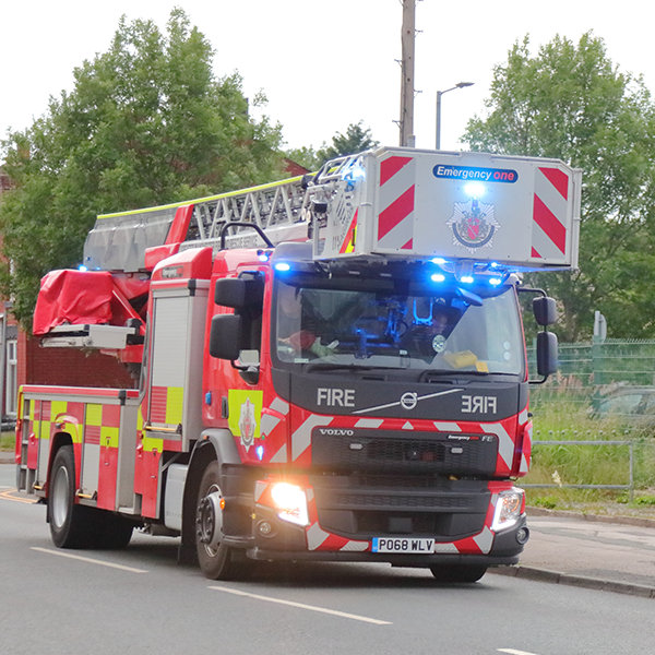 fire engine with big ladder on top