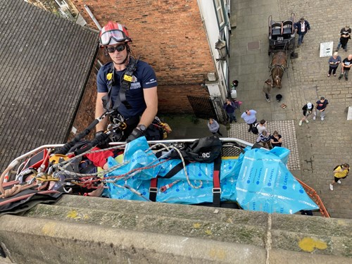 GMFRS Rope team during their rescue challenge
