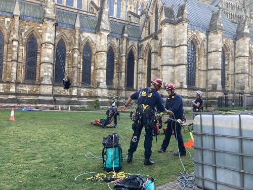 GMFRS Rope team during their rescue challenge